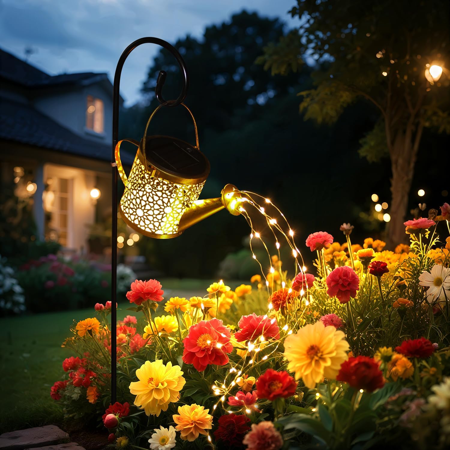 X-PREK Solar Garden Lights Outdoor Lanterns Decoration, Metal Solar Watering Can Lights Outdoor Waterproof, Small Patio Light Yard Lawn Pathway Decor Lamps, Gardening Gifts for Women Mom Grandma