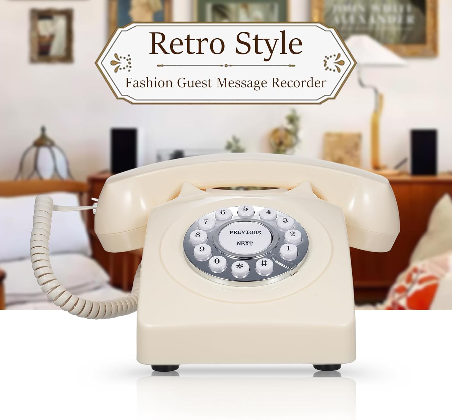 BISOFICE Audio Guest Book Retro Audio Message Record Wedding Phone Customized with Voicemail Best Wishes Suitable for Bridal Shower Birthday Party Baby Shower Anniversary Engagement