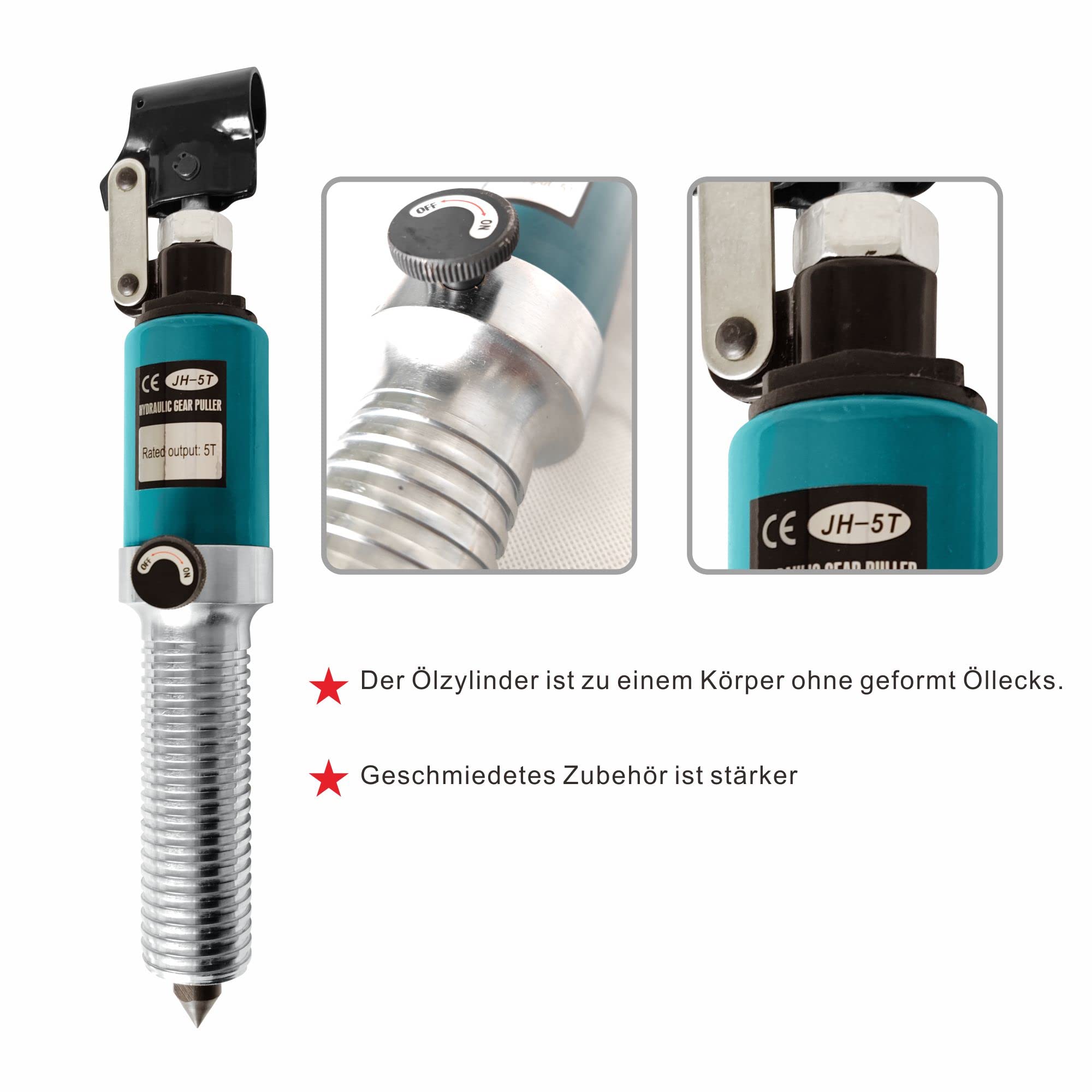 AMZCNC - Estrattore idraulico integrale 5T, kit per estrattore a trazione idraulica, adatto per mozzi/flange/pignoni/cuscinetti (5 tonnellate di forza di trazione)