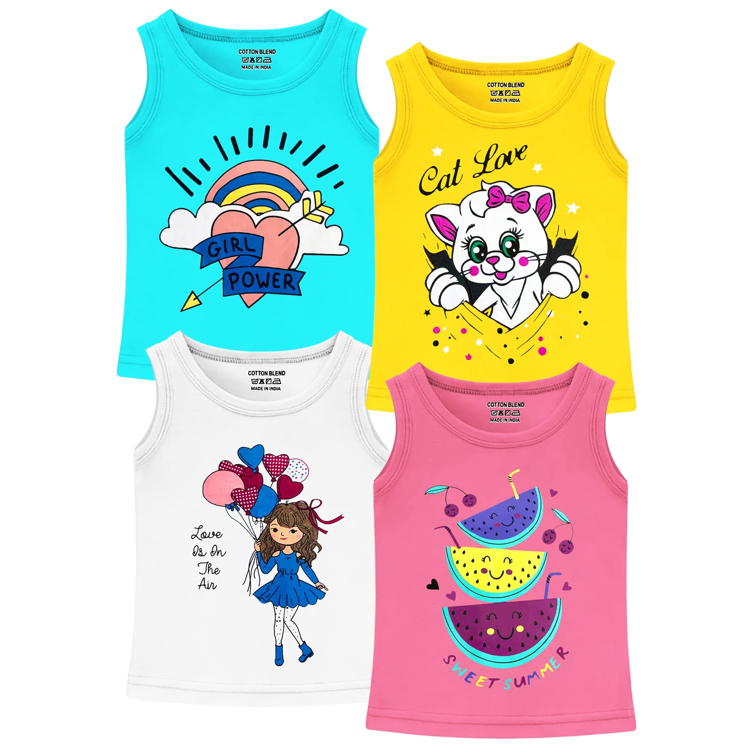 Trampoline Girls Sleeveless Regular Fit T-Shirt (Pack of 4) - Review, Price and Buying Guide