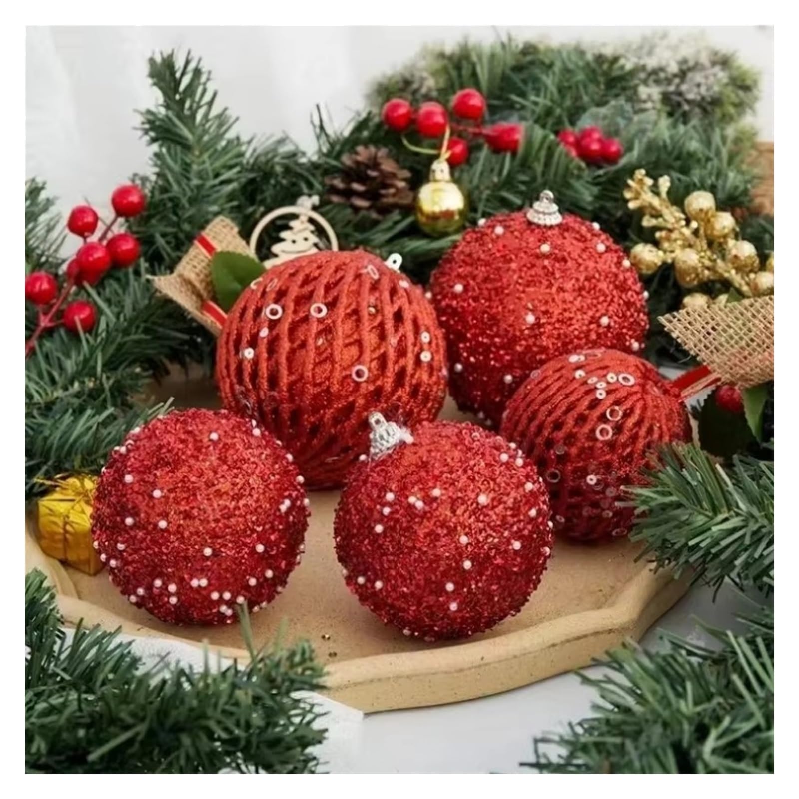 Palline Di Natale Ornamenti for palline di Natale da 10 cm Decorazioni natalizie infrangibili Palline for albero for for feste nozze 8 Sospeso(White,10cm-6pcs)