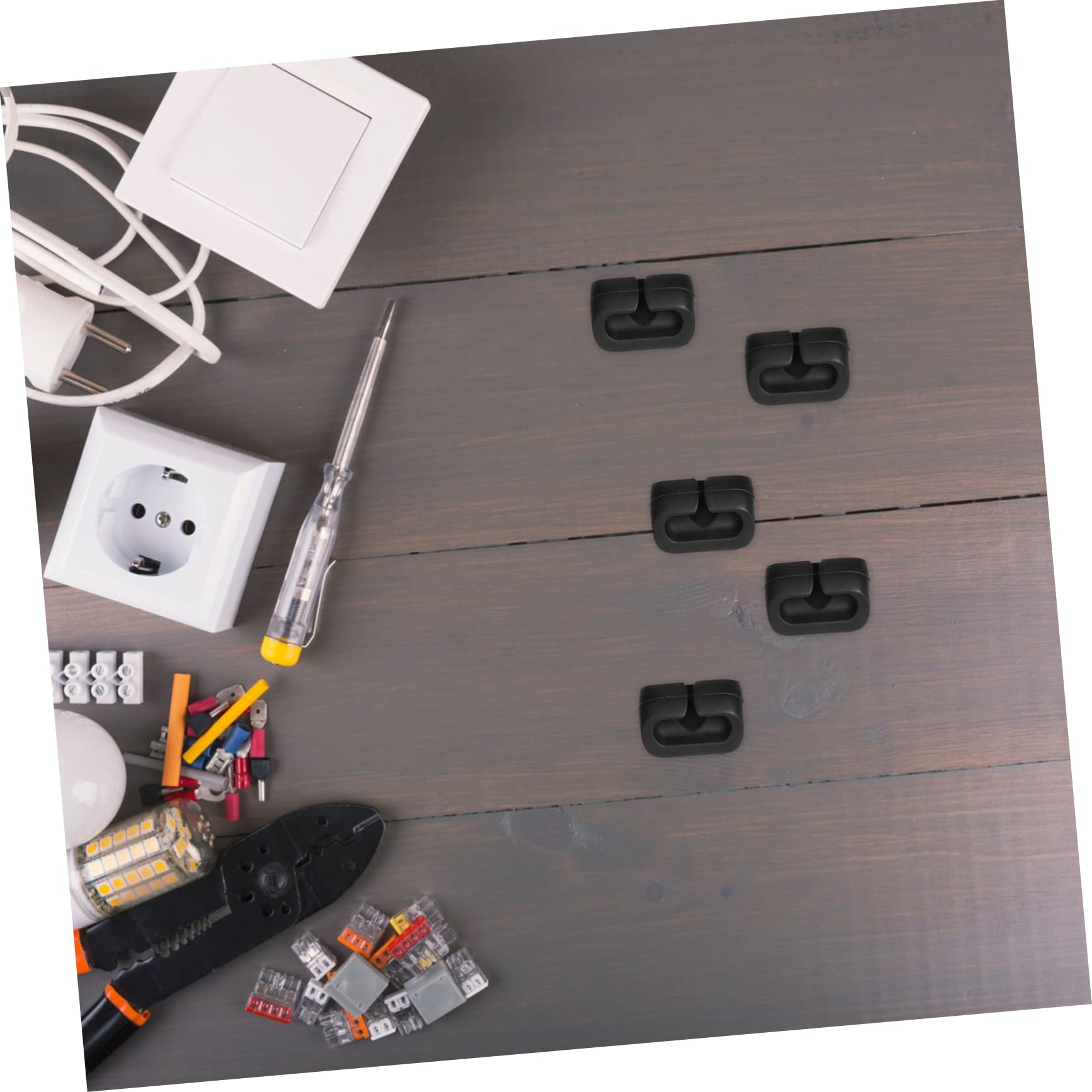 Mikikit 60stücke Kabelclips Mit Selbstklebendem Rückseitensiegel Kabelorganizer Für Schreibtisch Nachtisch Und Büro Zur Kabelführung Und Fixierung