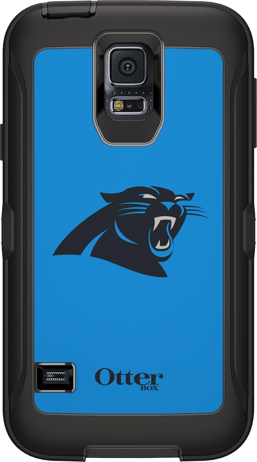 OTTERBOX DEFENDER SERIES Case for Samsung GALAXY S5 - Retail Packaging - NFL Panthers (Black Carolina Panthers NFL Logo)