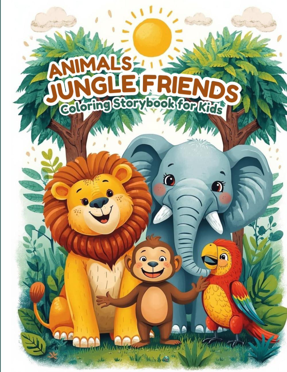 Animals Jungle Friends Coloring Storybook for Kids