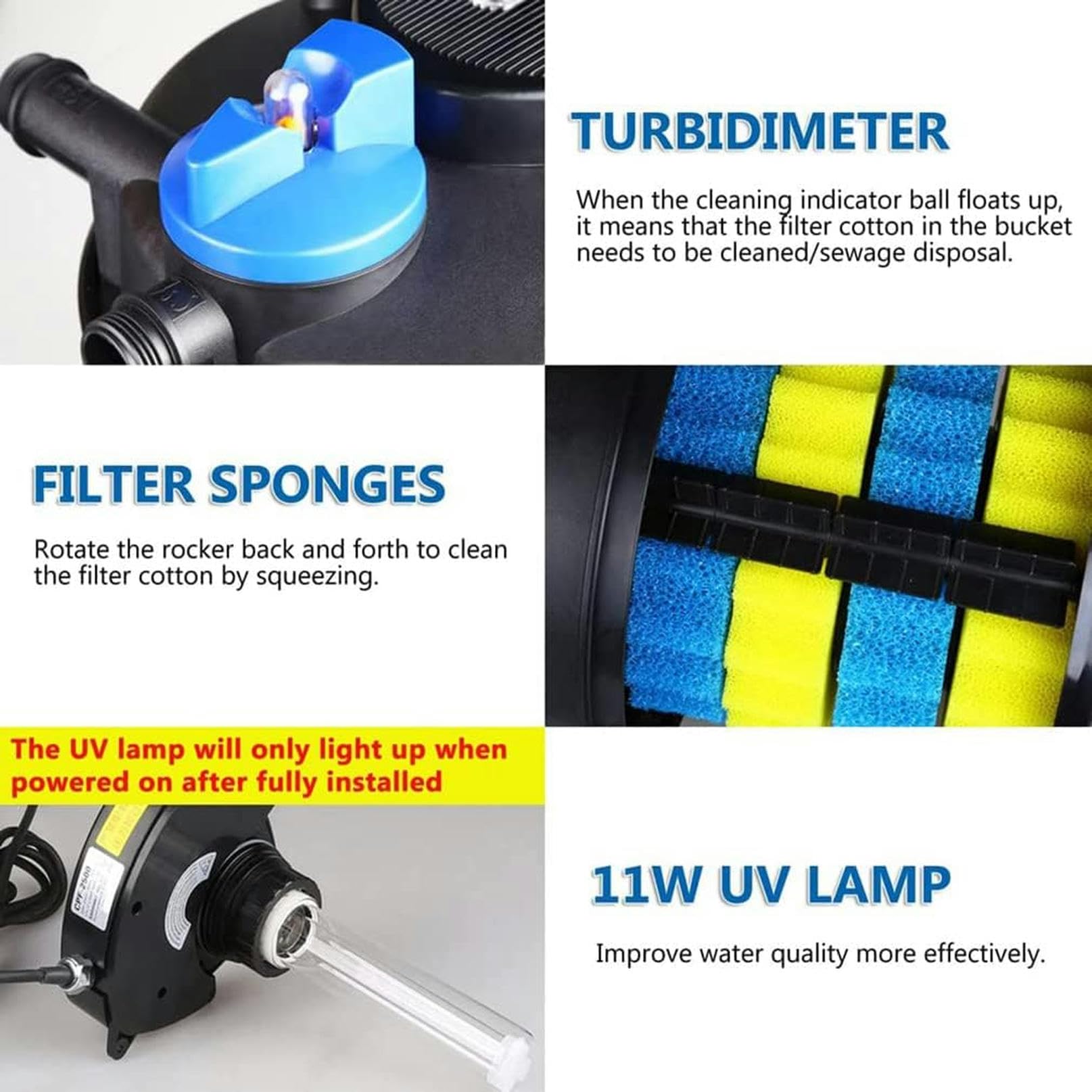 Limpiador automático de la Superficie de la Piscina Skimmer Flotante,Filtro de biopresión del Estanque Bomba de Estanque de Peces Kit de Filtro de Estanque,Skimmer de Estanque Flotante