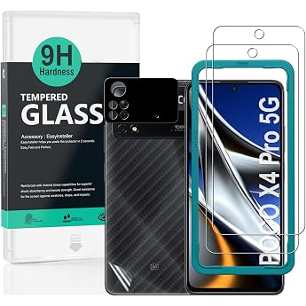 Ibywind Screen Protector for Xiaomi Poco X4 Pro 5G Pack of 2 9H Tempered Glass with Metal Camera Protection Easy Installation Supports Fingerprint Sensor Anti-Scratch Bubble-Free Shatterproof Oil Resistant
