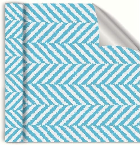 Altoona Camino de mesa de papel de diseño 20" x 25' espina de pescado-aguamarina