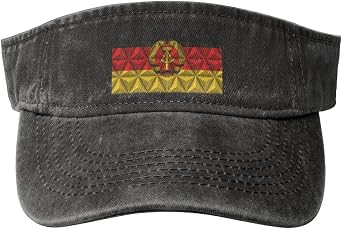 East German Flag with Polygon Effect Sun Visor Hats for Women Men Sun Hat Cotton Golf Hat Vintage Baseball Cap