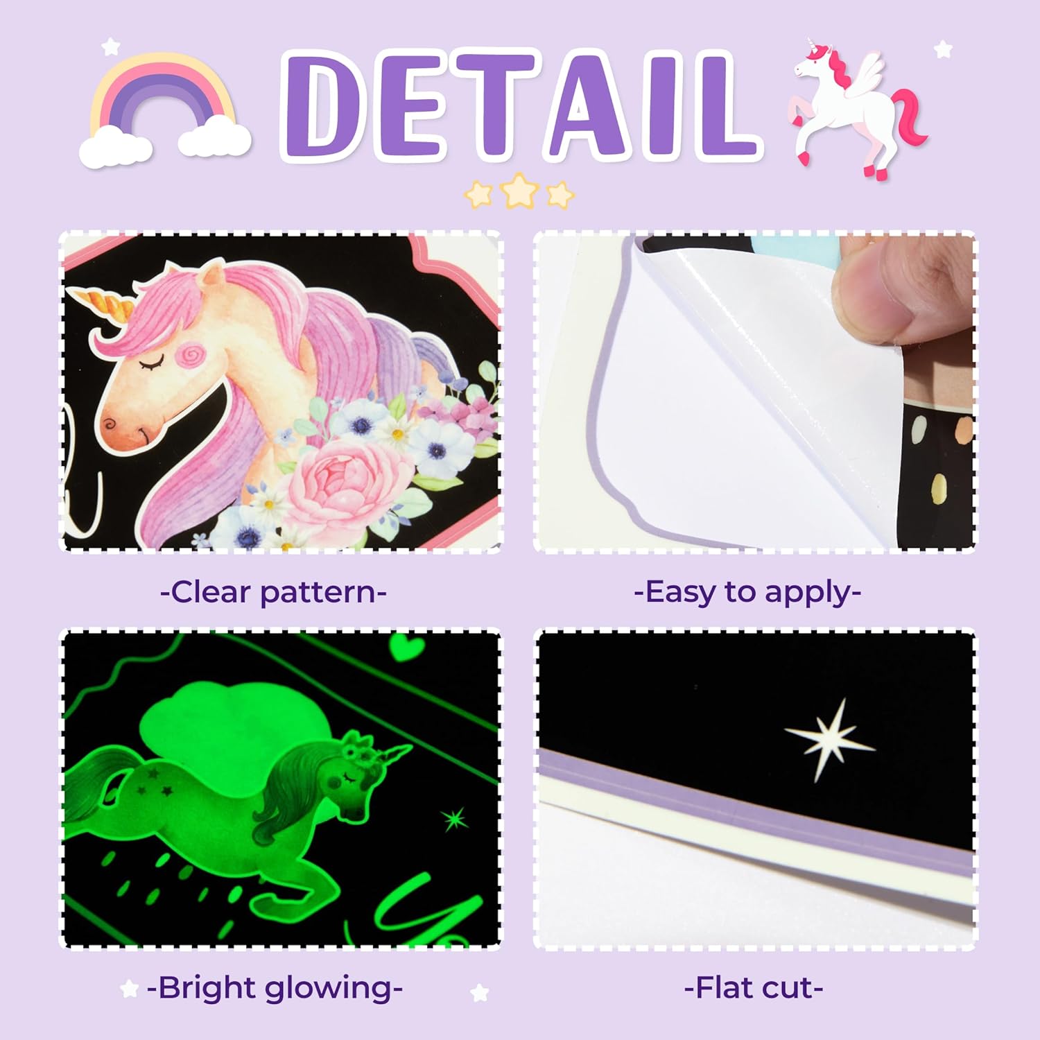 Best Kids' Wall Art - Glow in The Dark Stars Unicorn Decals Review