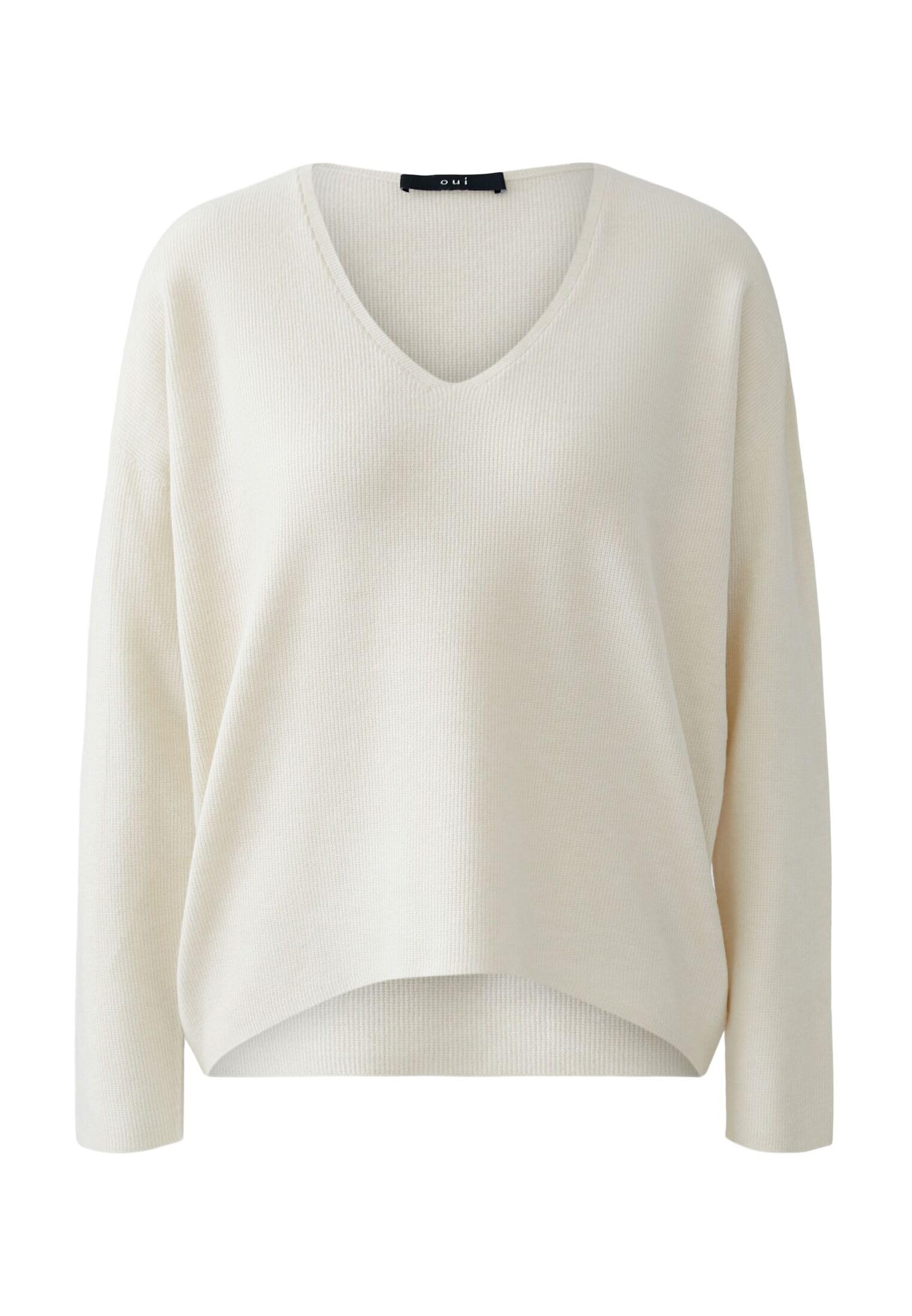 Oui Damen Pullover FREYJA Viskosemischung oversized geschnitten Uni