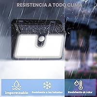 Vista 6 de Paquete de 6 luces solares con sensor de movimiento para exteriores, luces solares súper brillantes impermeables, 3 modos de iluminación, luz