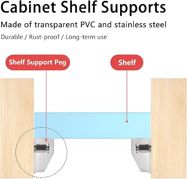 5mm Shelf Support Pegs 120 Pack Clear Cabinet Shelf Pins 60kg Load Plastic Shelf Bracket Pegs Durable Shelf Holder Pins for Kitchen Cupboards Furniture Book Shelves