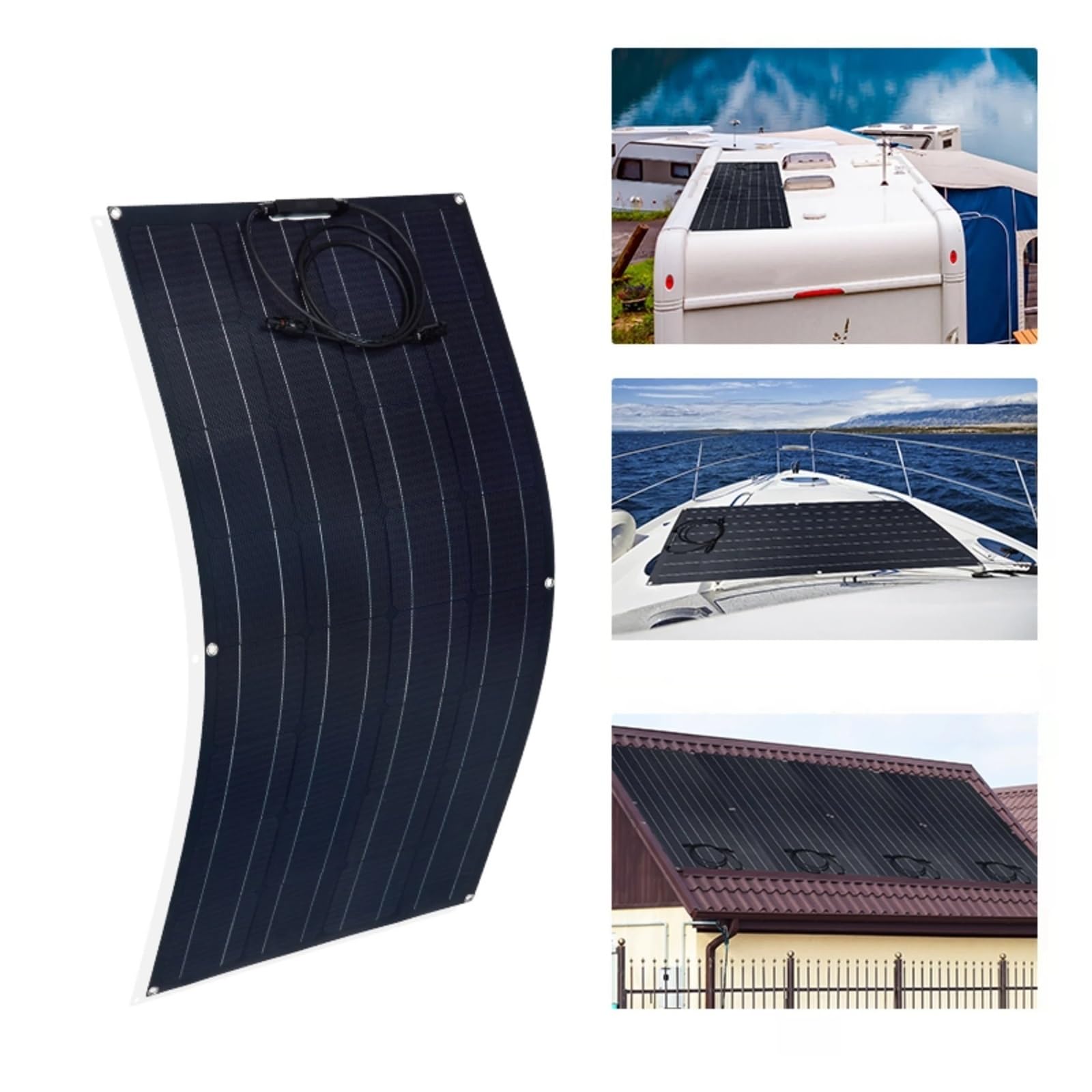 Kit de panneaux solaires Panneau Solaire Panneau Solaire Chargent Solaire Maison/Camping RV Bateau Batterie pour camping, randonnée, pêche en plein air