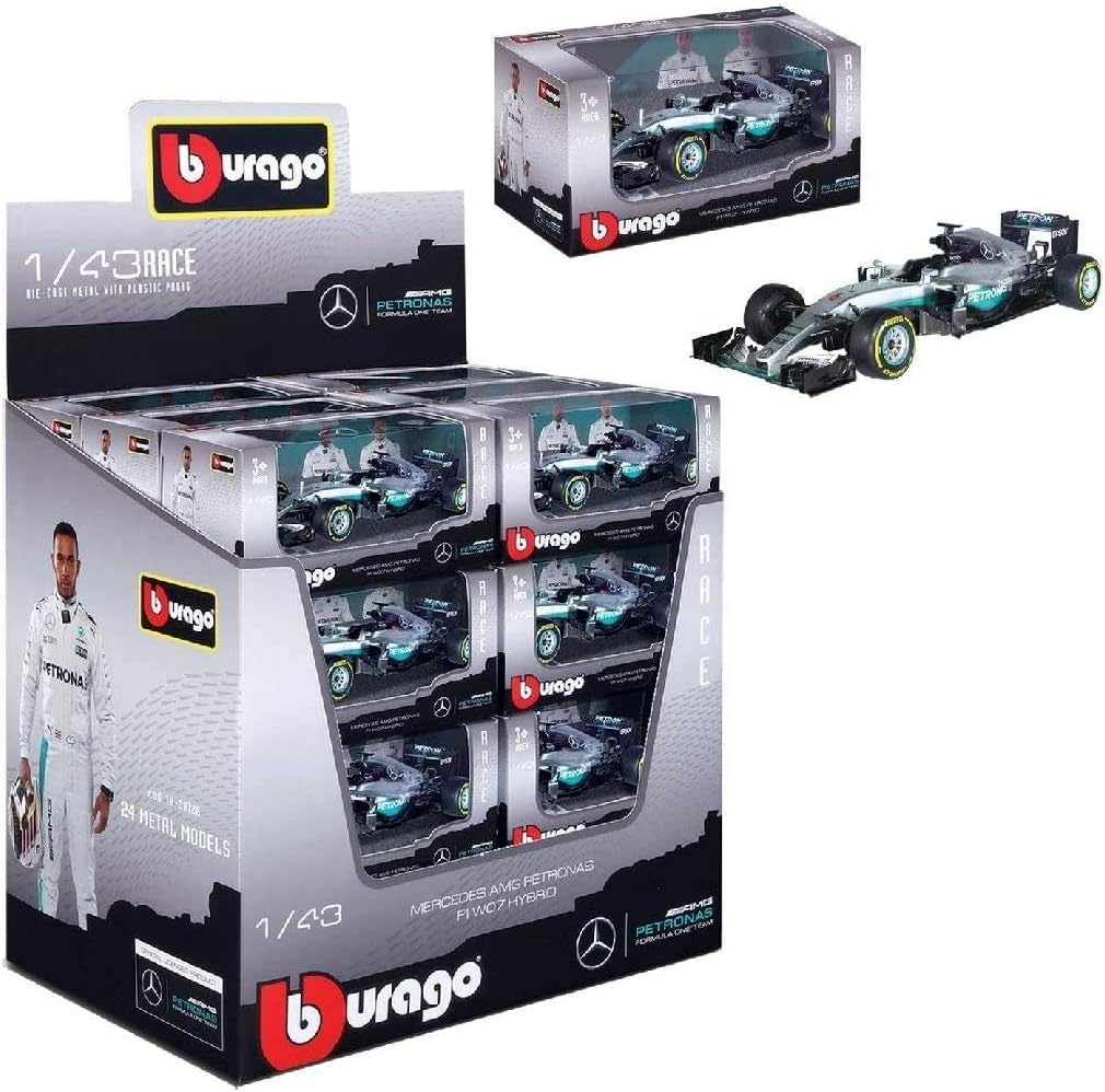 Unibos Bburago 1:43 Mercedes Benz Amg F1 W07 Lewis Hamilton Nico Rosberg Model Car New