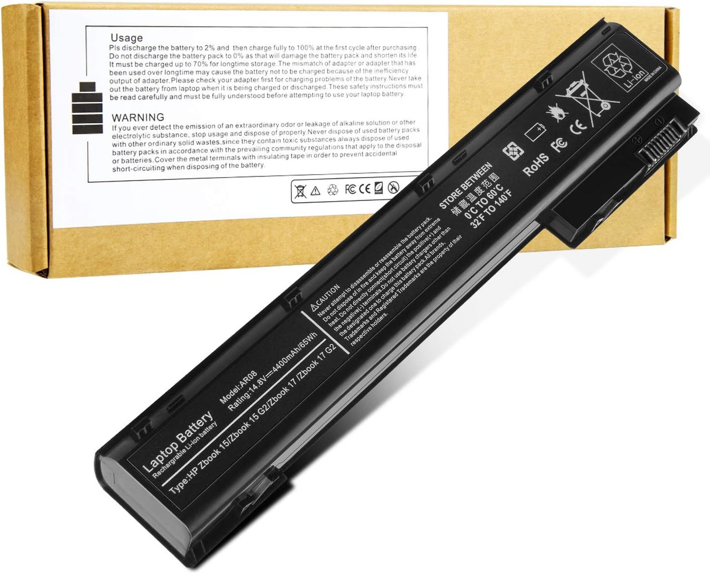 AR08 AR08XL Laptop Battery for HP ZBook 15 17 Mobile Workstation Series HP ZBook 17 Series, Part NO. HSTNN-IB4H HSTNN-IB4I 708455-001 708456-001 707614-121 707614-141 707615-141 1588-3003
