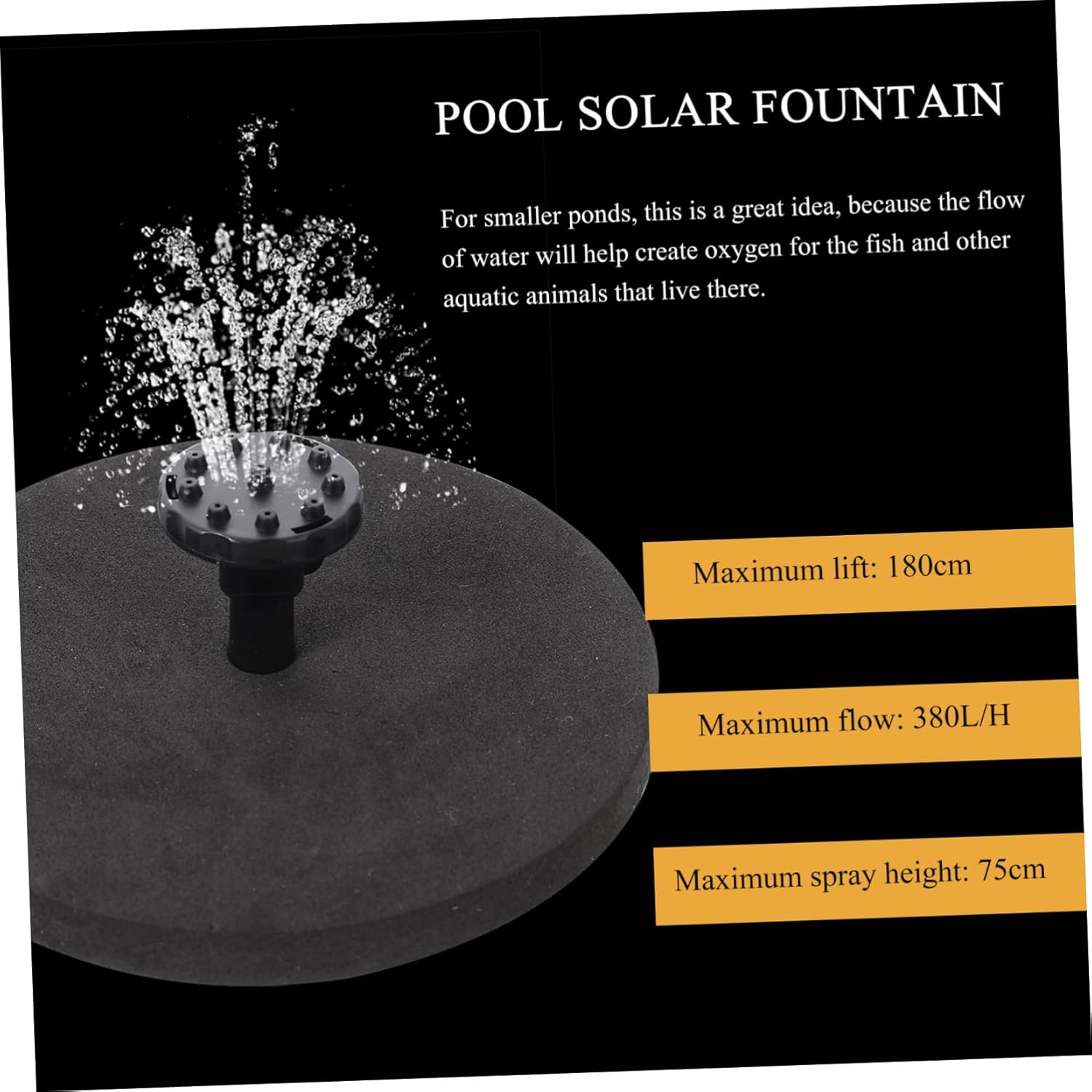 Balacoo Solar Fountain Pump Kit Outdoor Garden Decoration Energy-saving Floating Water Pump for Ponds Bird Baths Courtyards Easy to Use with No Plug Required