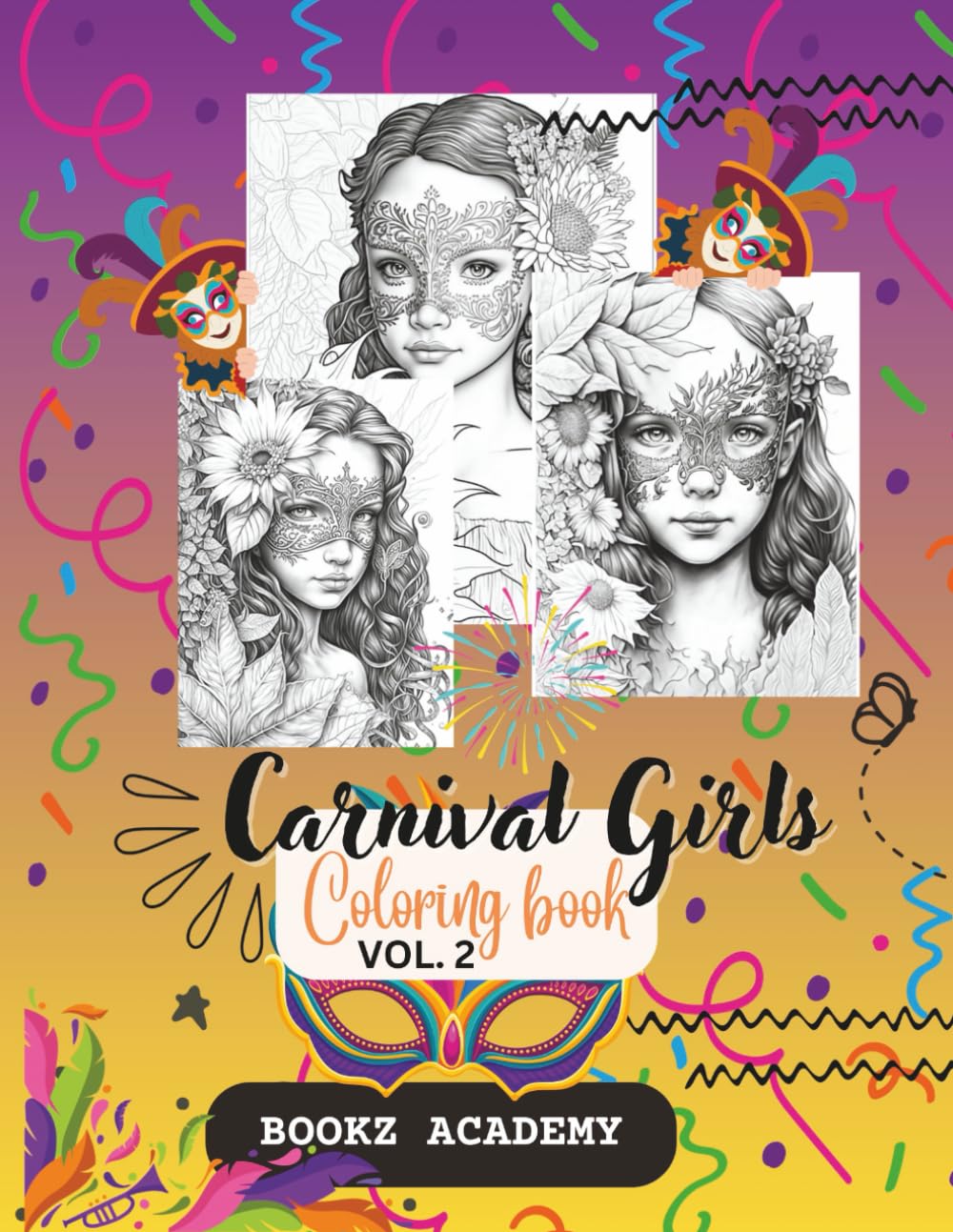 CARNIVAL GIRL: 50 Beautiful portraits Coloring Pages Featuring Festive Scenes for All Ages Stress Relief & Relaxation