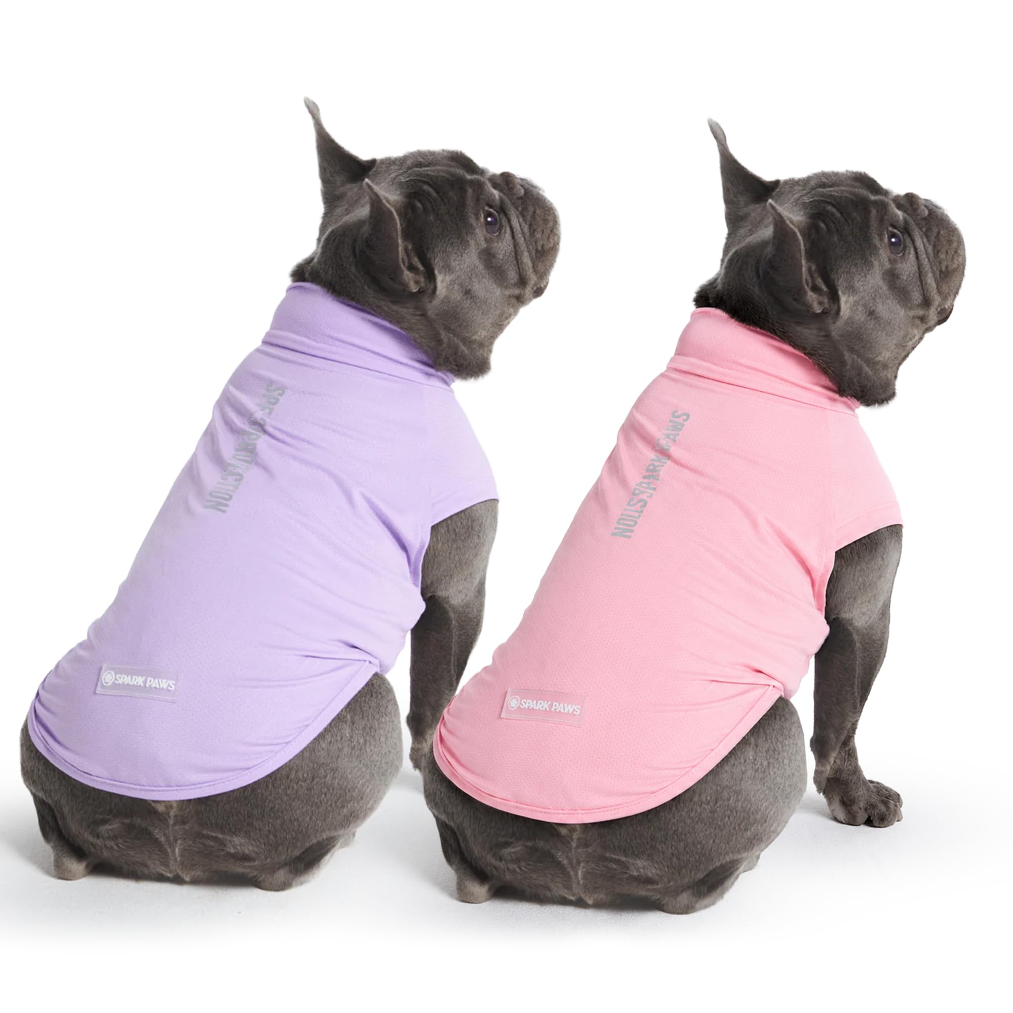 T-shirt UV pour chien pour la plage et les balades d'été lot de 2 vêtements légers rose violet L