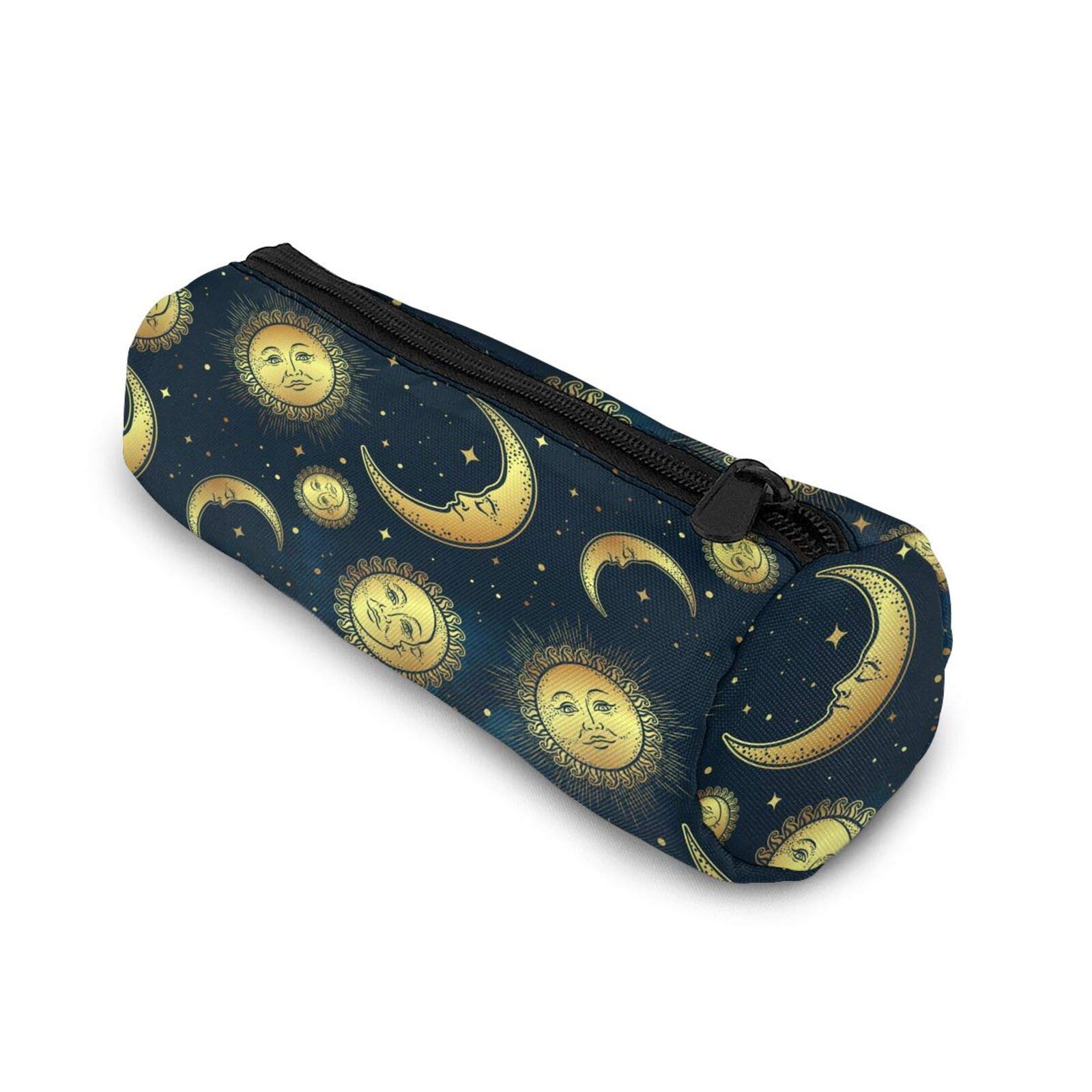 Moon Sun And Stars Pencil Case Bag Gold Celestial Bodies Boho Style Pen Holder Pouch School Office Marker Desk Organizer Stationery Storage For Kids, Students