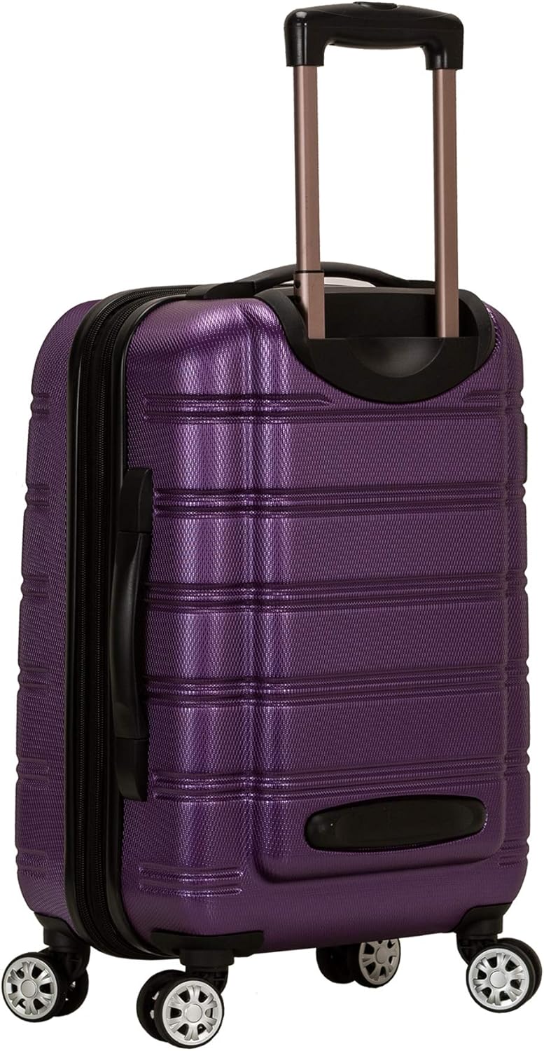 review Rockland Melbourne Hardside Expandable Spinner Wheel Luggage, Purple, Carry-On 20-Inch