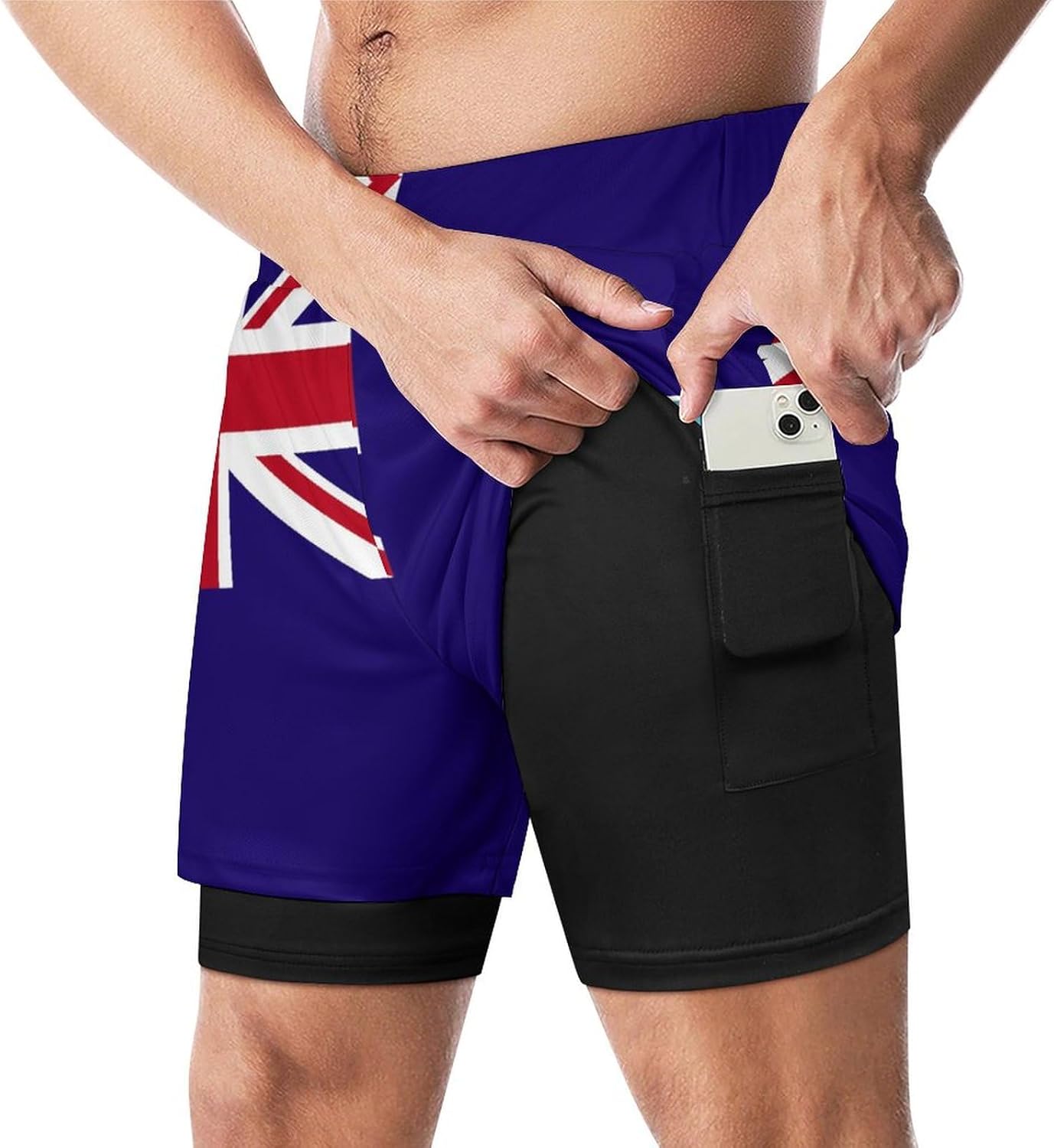 Adugen Origei Men's Printed Beach Norway Flag Shorts