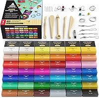 Arteza Polymer Clay Kit 42 Vibrant Colors & 5 Tools - Oven Bake Modeling Clay for Jewelry, Sculpting, DIY Crafts