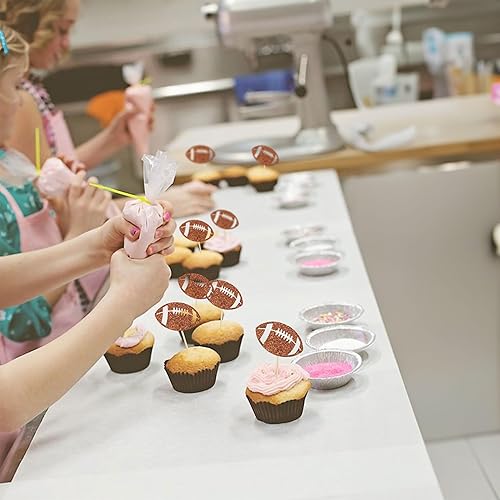 Miniatura 7 de 24 piezas de decoración para cupcakes de fútbol de rugby, pelota de rugby, para cupcakes, pelota deportiva, decoración de pasteles para rugby, súper