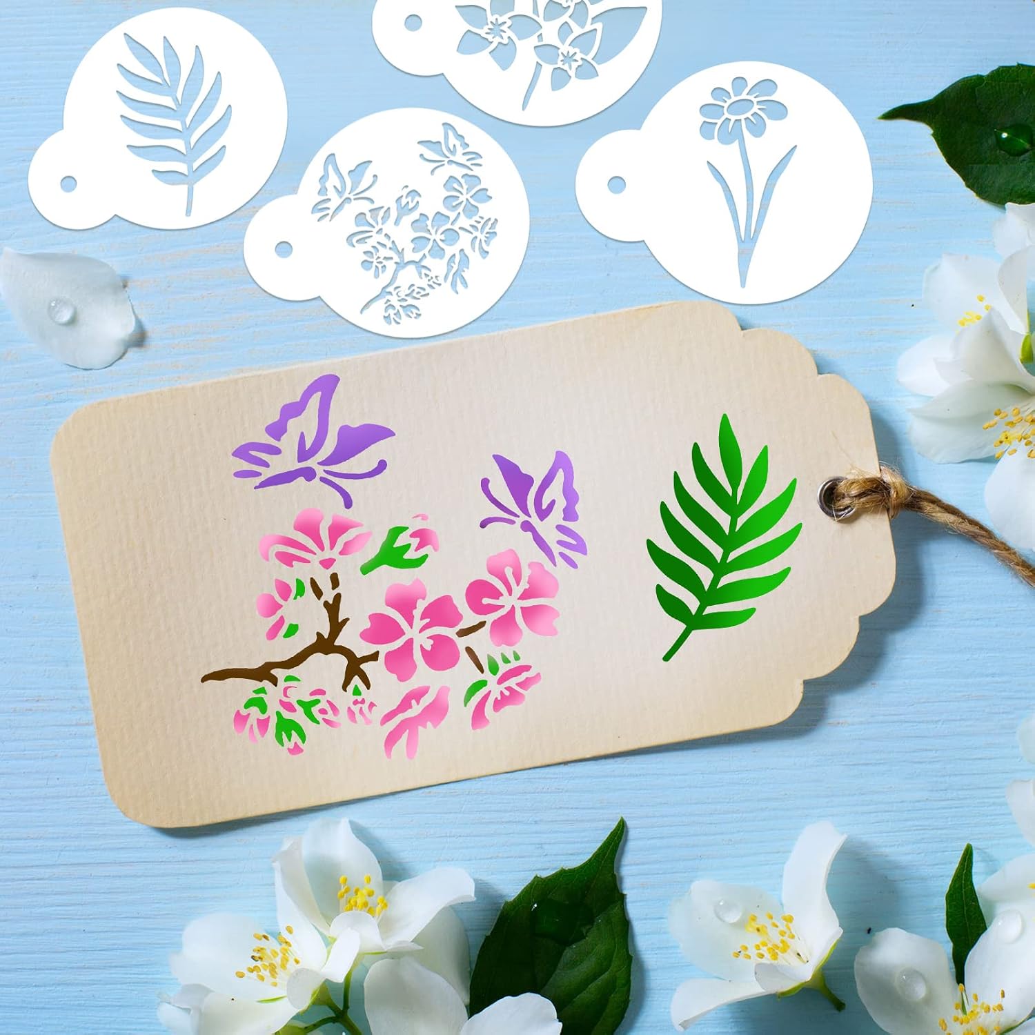 Marspark 30 Pack Coffee Stencils Reusable Plastic Latte Art Cake