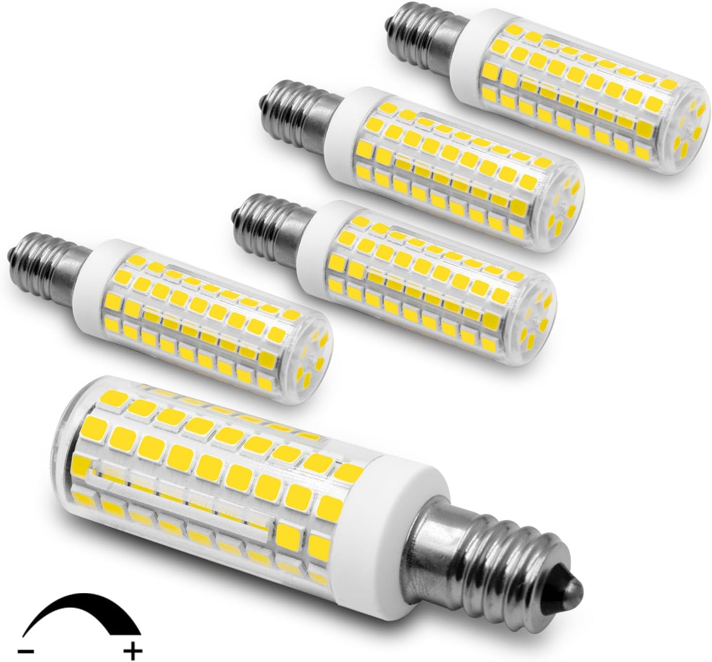 E12 Bulb Dimmable LED Candelabra Bulbs 100W Replacement C7 LED E12 Candelabra Bulb Small Edison Chandelier Light Bulbs Daylight White Bright 110V T6 E12 LED 10W Ceiling Fan Pendant Lighting 4-Pack