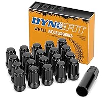Vista 14 de dynofit Tuercas de rueda de 1/2x20, 4 tuercas de orejeta cromadas negras de 1/2''-20 del mercado de accesorios con 1 llave, asiento cónico/cono