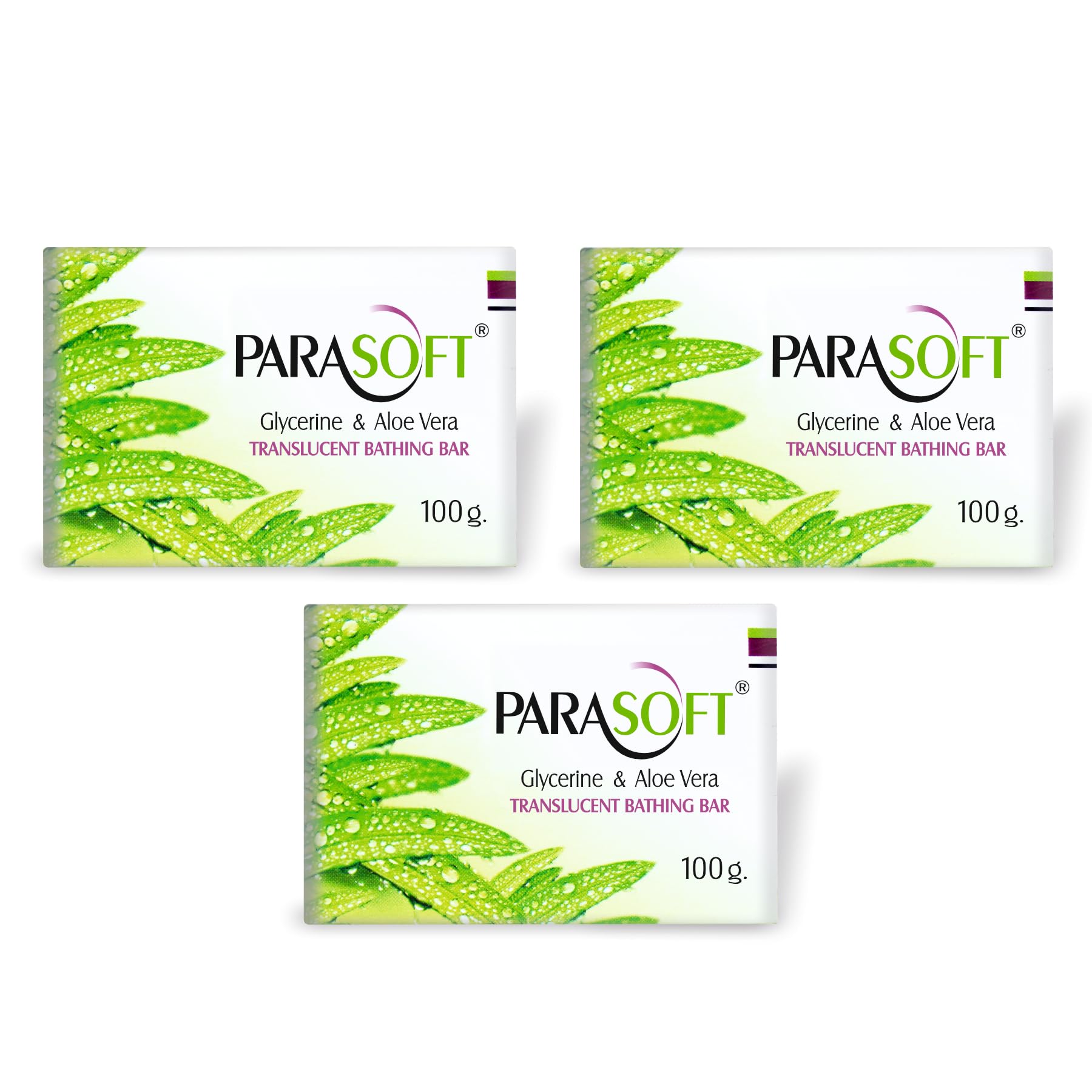 Parasoft Daily Skin Nourishing & Moisturising Bathing Bar with Goodness of Aloe Vera & Glycerine For Dry & Sensitive Skin -100 gm (Pack of 3)