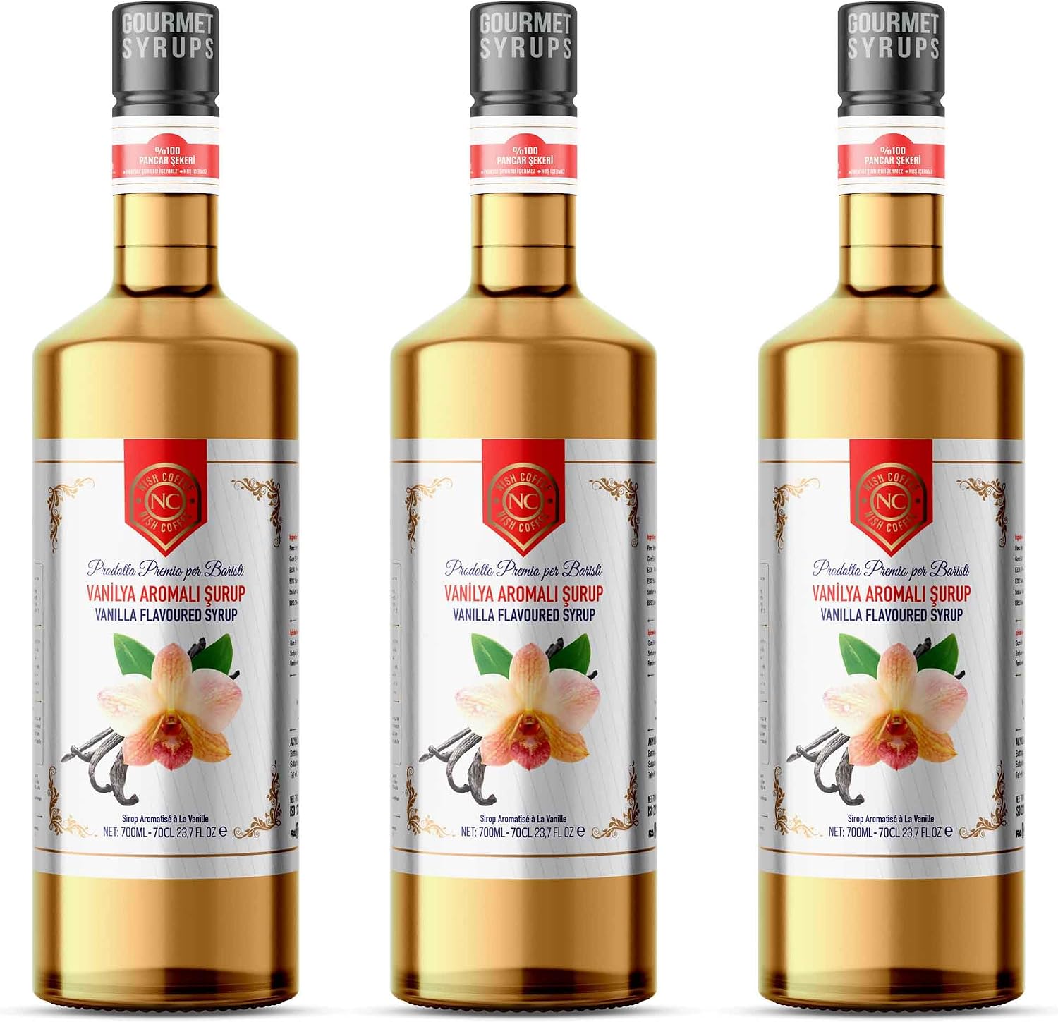 Nish Vanilya Aromalı Şurup 3 x 700 ML - Pet Şişe