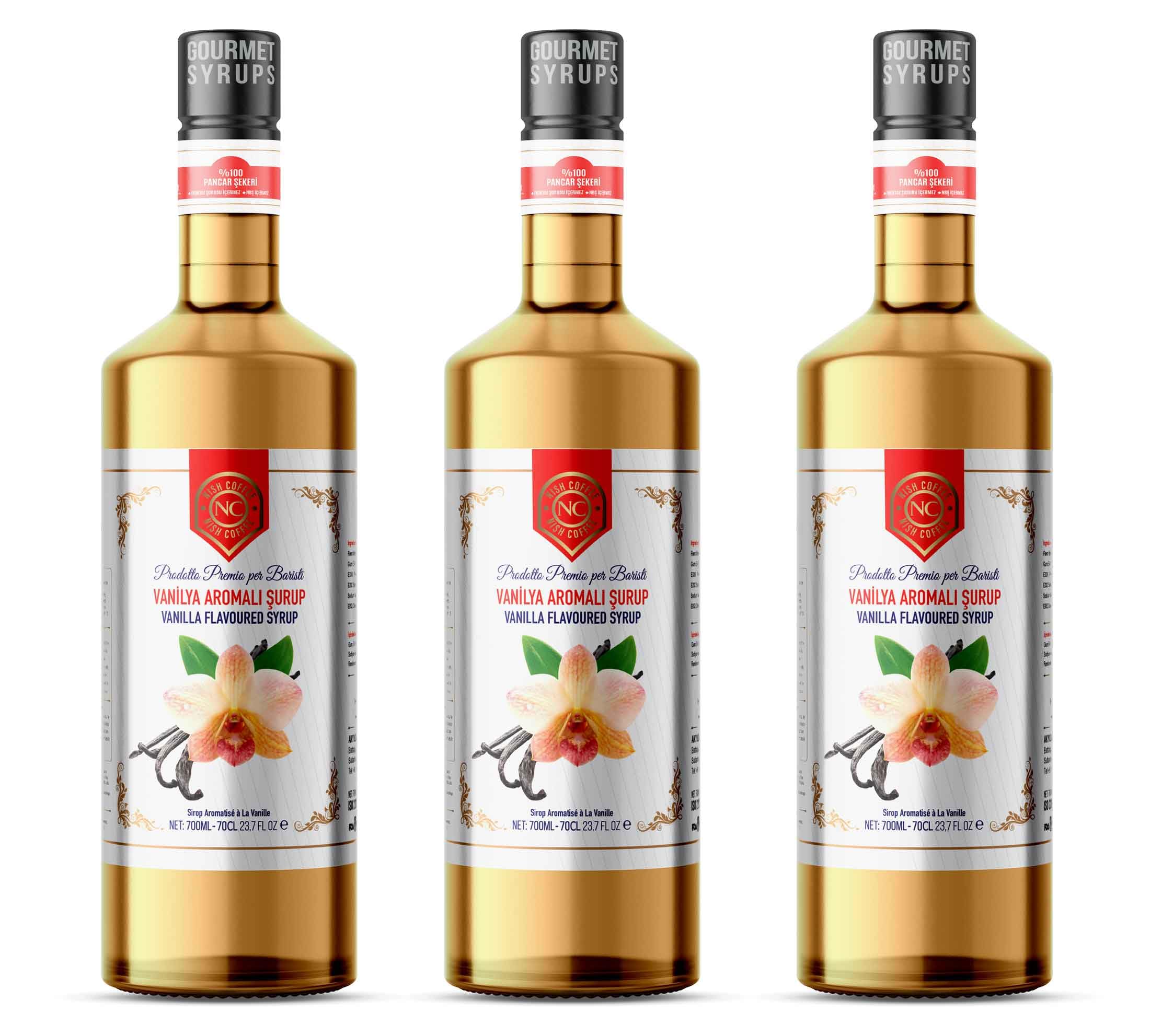 Nish Vanilya Aromalı Şurup 3 x 700 ML - P