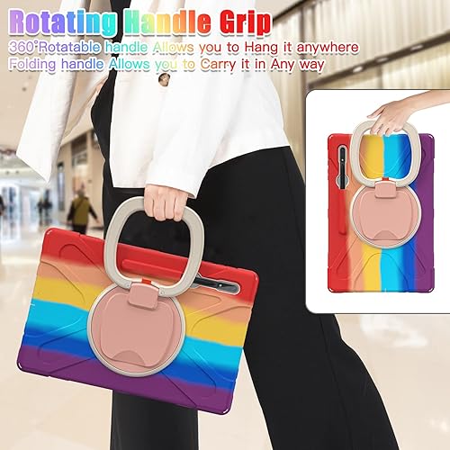 Miniatura 81 de Funda resistente para Galaxy Tab S10 Ultra 2024/S9 Ultra 2023/S8 Ultra 2022, funda híbrida resistente con soporte para bolígrafo S, funda a prueba