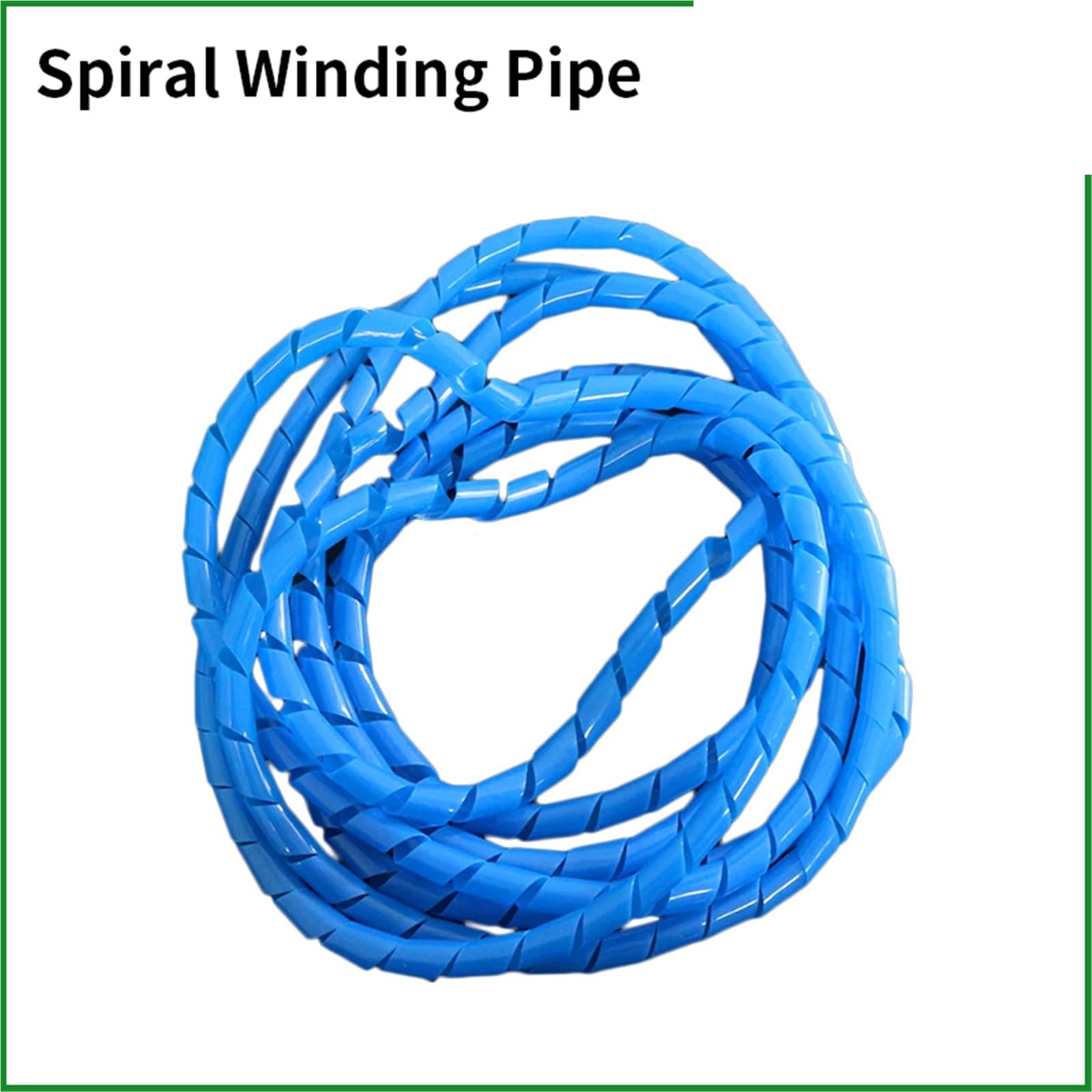 Enrollador de Cable Espiral Flexible Brida de Cables, Tubo bobinado Alambre, Bandas Envoltura en Espiral, Organizador, Funda, arnés, Manguera(Black Color,20mm,10Meter)