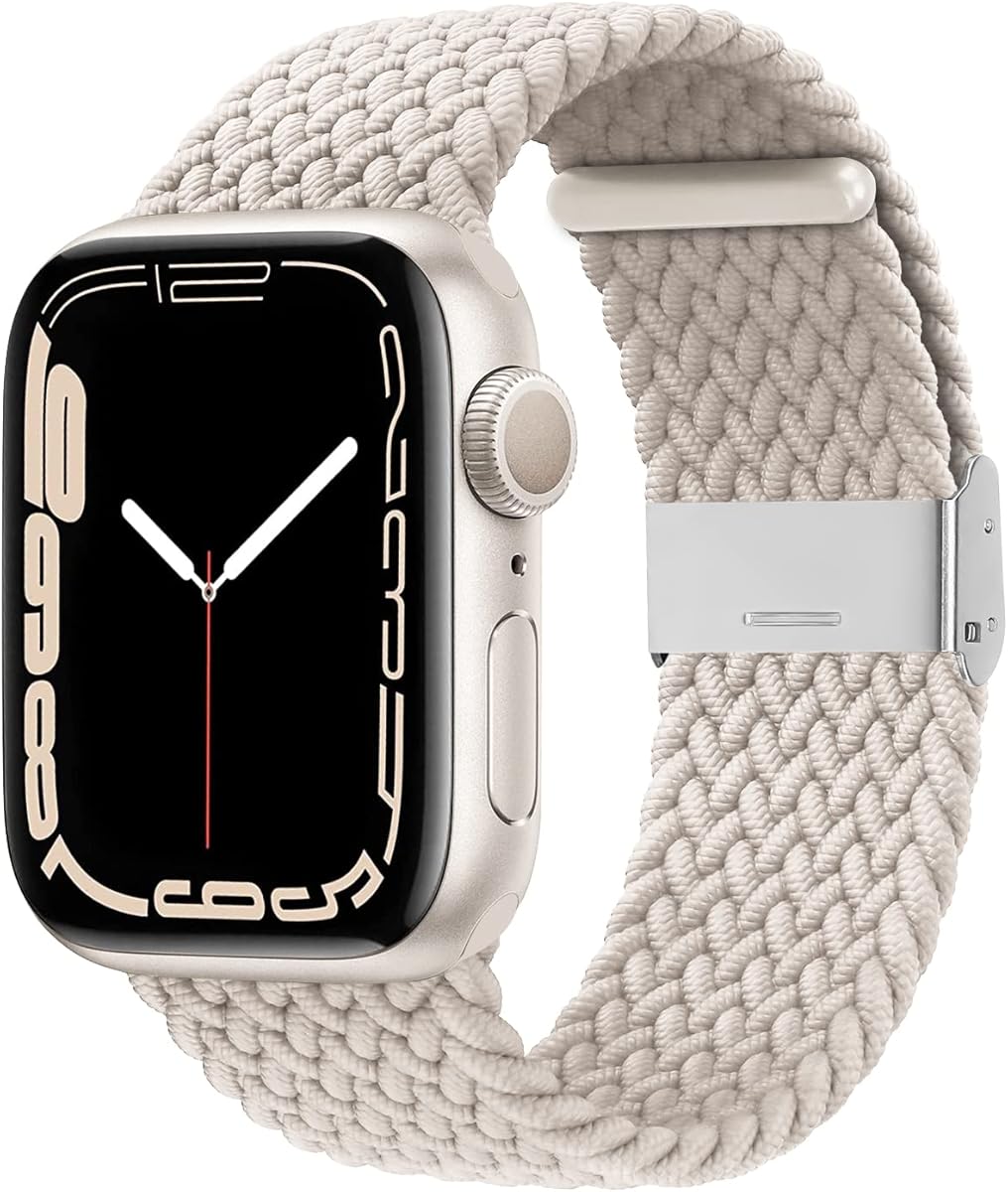 Bandiction Compatible with Apple Watch Bands 44mm 40mm 38mm 42mm 41mm 45mm 46mm 49mm, iWatch Bands Women Men,Stretchy Braided Solo Loop Elastic Sport Band for iWatch Ultra SE Series 11/10/9/8/7/6/5/4