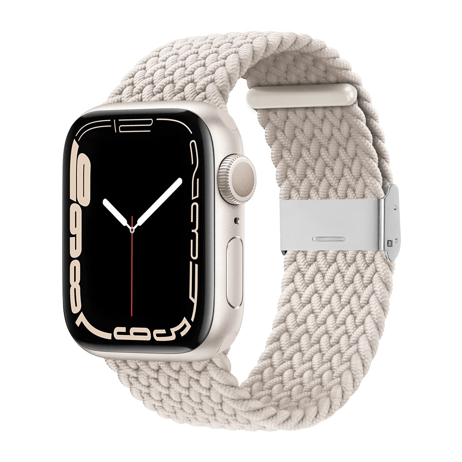 Bandiction Compatible with Apple Watch Bands 44mm 40mm 38mm 42mm 41mm 45mm  46mm 49mm, iWatch Bands Women Men,Adjustable Braided Solo Loop Elastic