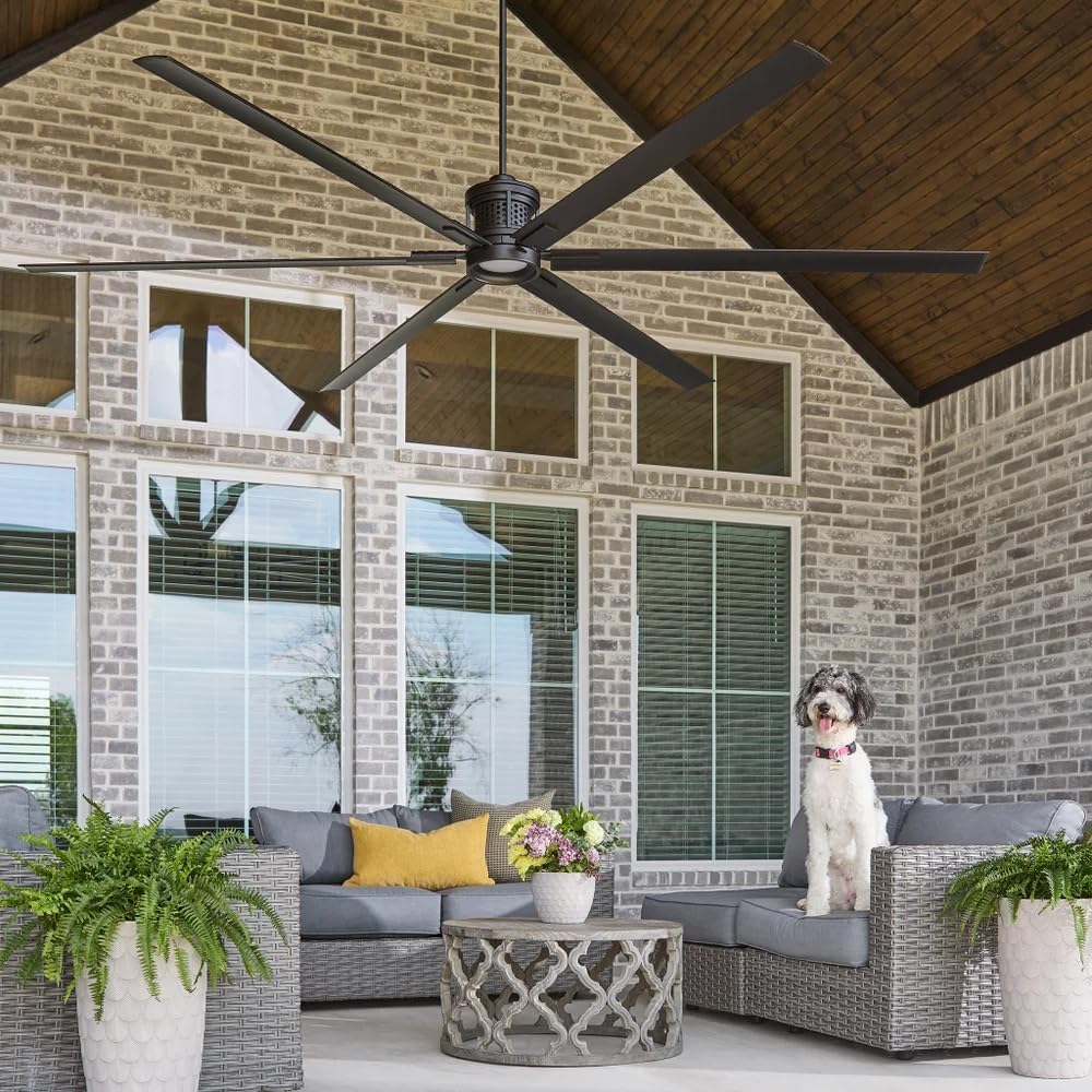 Quorum Zeus Patio Fan in Aged Brass
