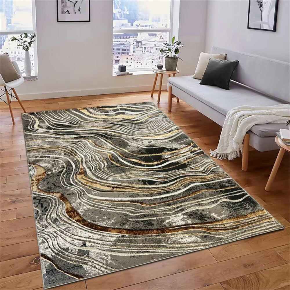 Tapis enfant chambre lavable et grand tapis de sol gris anti-taches
