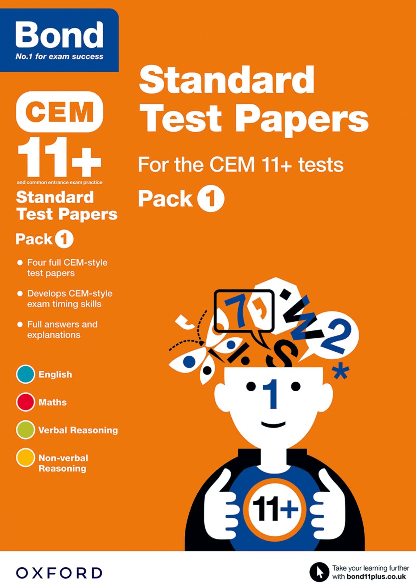OXFORD UNIVERSITY PRESS Bond 11+: CEM: Standard Test Papers: Pack 1