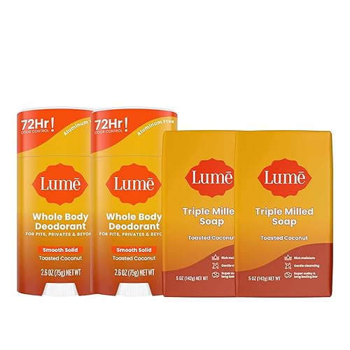 Miniatura 9 de Lume Paquete de desodorante sólido + jabón, control de olores de 72 horas, sin aluminio, sin bicarbonato de sodio y seguro para la piel, 2 barras