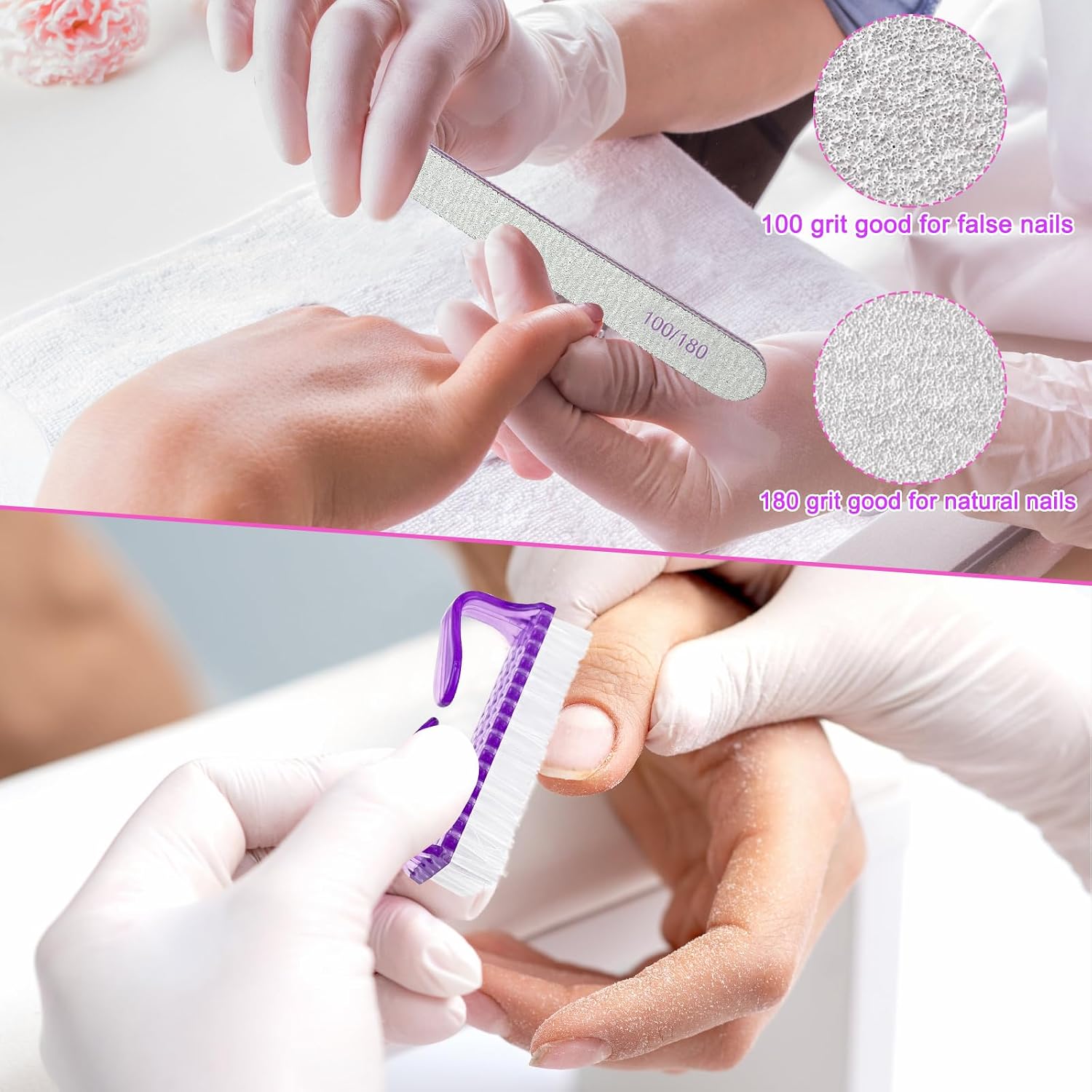 Eyxformula Gel Polish Remover Kit - 10 Toenail Clips, 10 Finger Nail Soak Off Clips, 400 Lint Free Wipes, 2 Nail Files, 120 Ml Push Down Pump Dispenser Bottle, Cuticle Pusher & Peeler, Cleaning Brush
