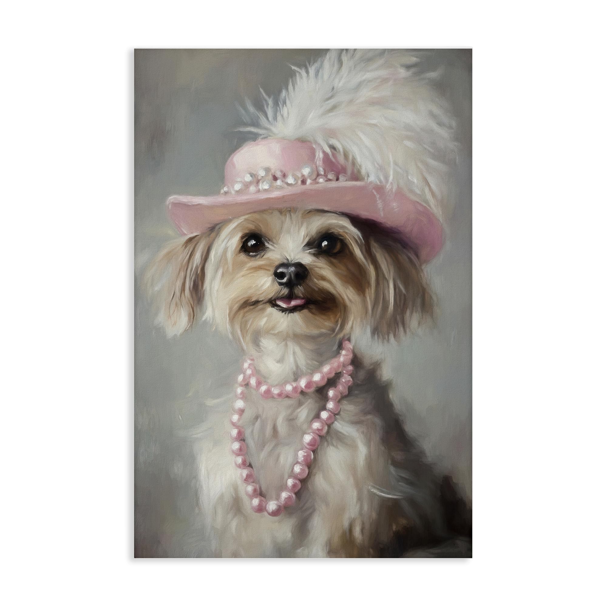 Stupell Industries 'Lady Yorkie Portrait', Canvas Art, 16 x 24 Inches, Easy to Hang and Sturdy, Made in USA, by Tina LeCour