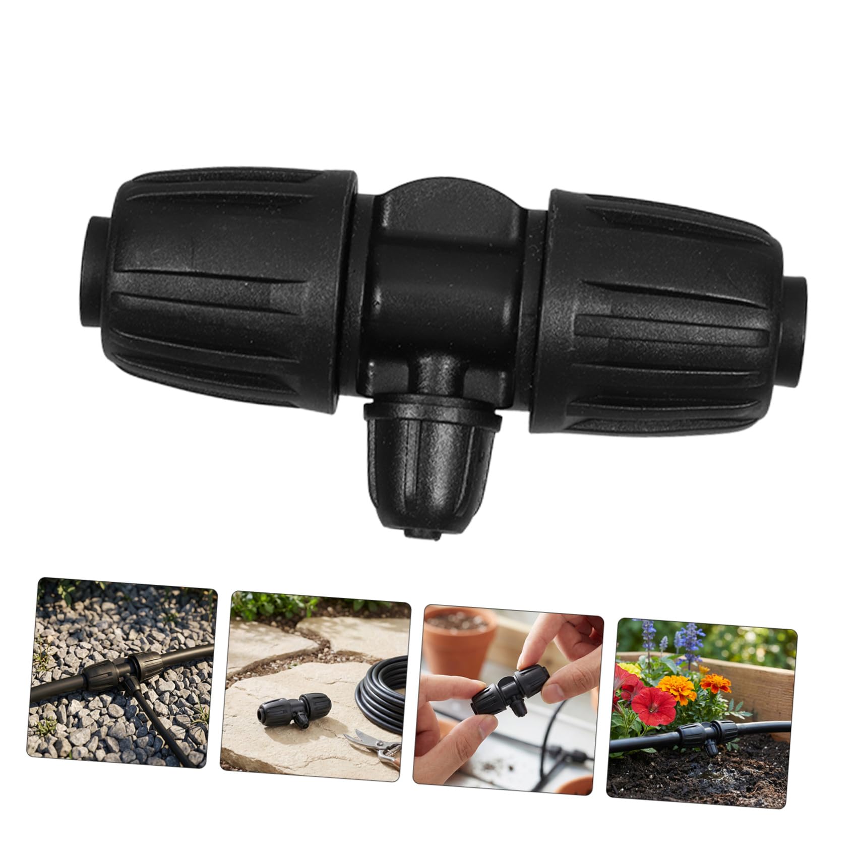 30 Pezzi Raccordi per Irrigazione Agricola Pe Dadi Autobloccanti Antiscivolo, Attacco a Tre Vie 1/2" a 1/4" in Pp, Facile Installazione per Giardino e Serra,