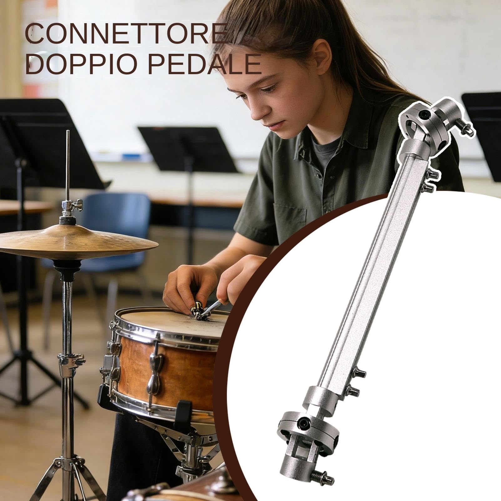 Conector Para Pedales De Bombo Doble Repuesto De Enlace | Conector De Aleación Para Pedal De Batería Para Conciertos En Grabaciones Y Estudios