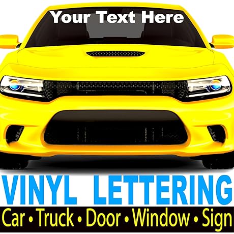 1060 Graphics - Custom Front Windshield Decal: Personalize Your Ride with Custom Lettering