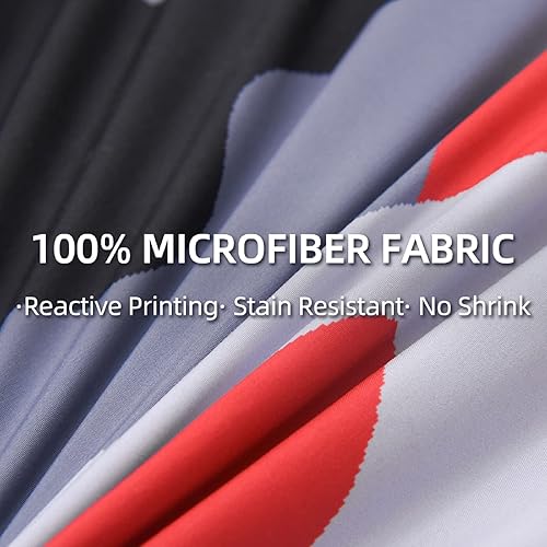 Vista 119 de Meeting Story Juego de ropa de cama de camuflaje, juego de edredón estilo patrón colorido, 5 piezas, un edredón, dos fundas de almohada, dos sábanas