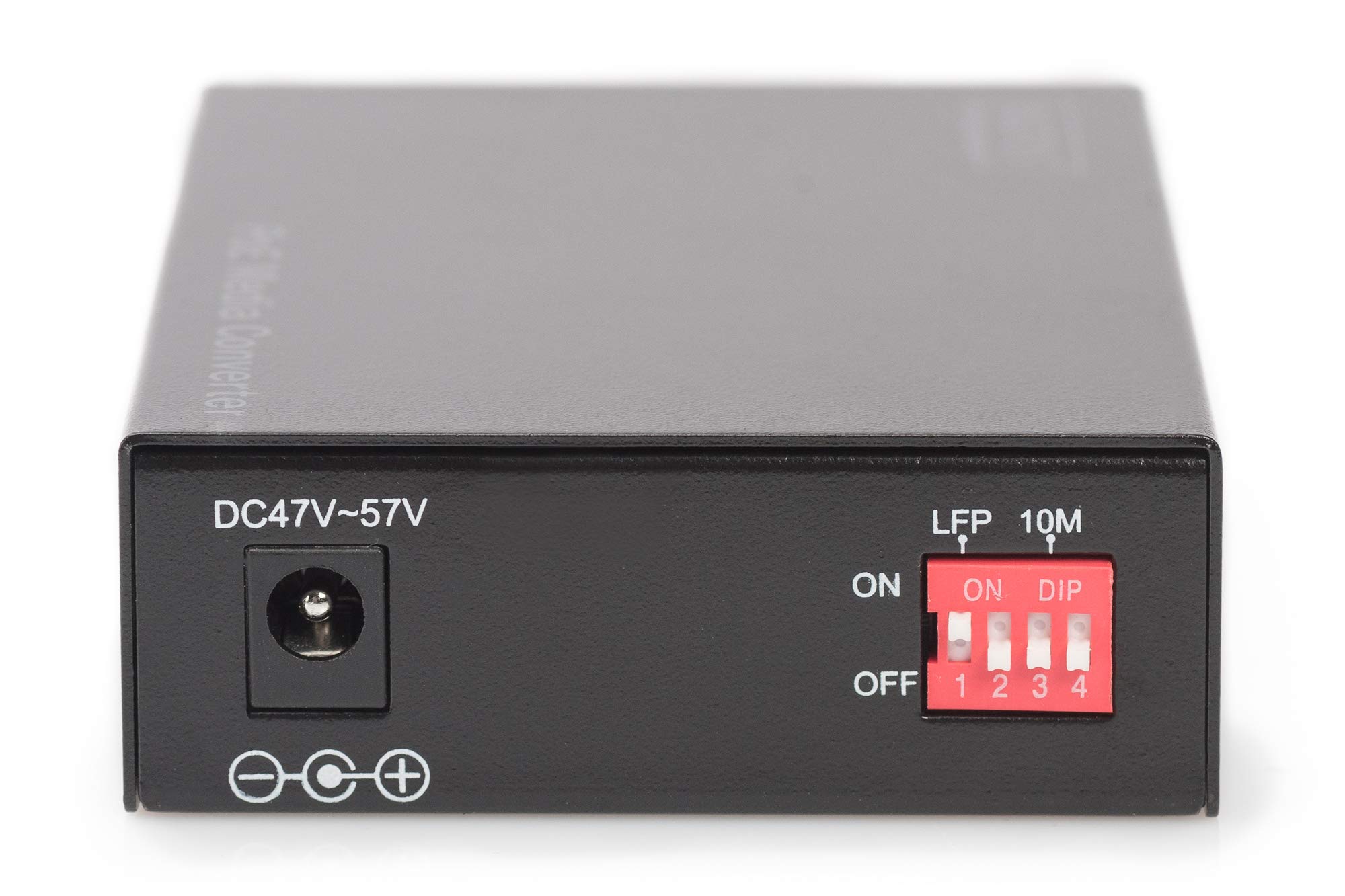 DIGITUS Convertisseur de média - SFP Port - Gbit Ethernet - RJ45 / SFP 1000Base-LX - Avec PoE Injector - Noir