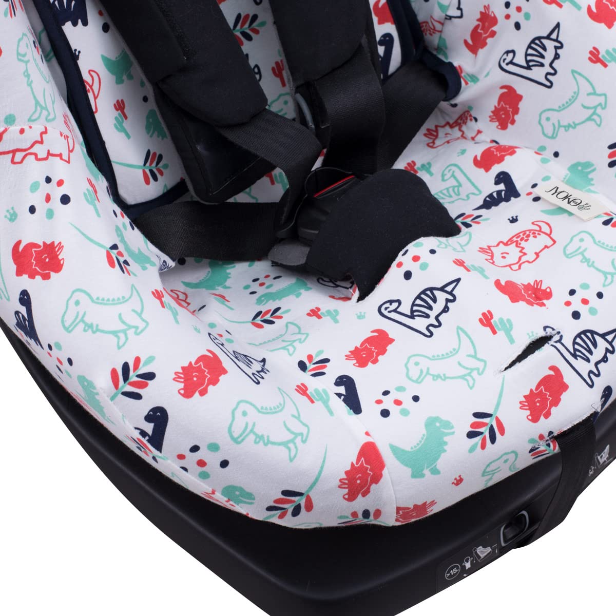 JYOKO Kids Housse pour siège Auto bébé en Coton Compatible avec Bébé Confort AxissFix (Dino Party)