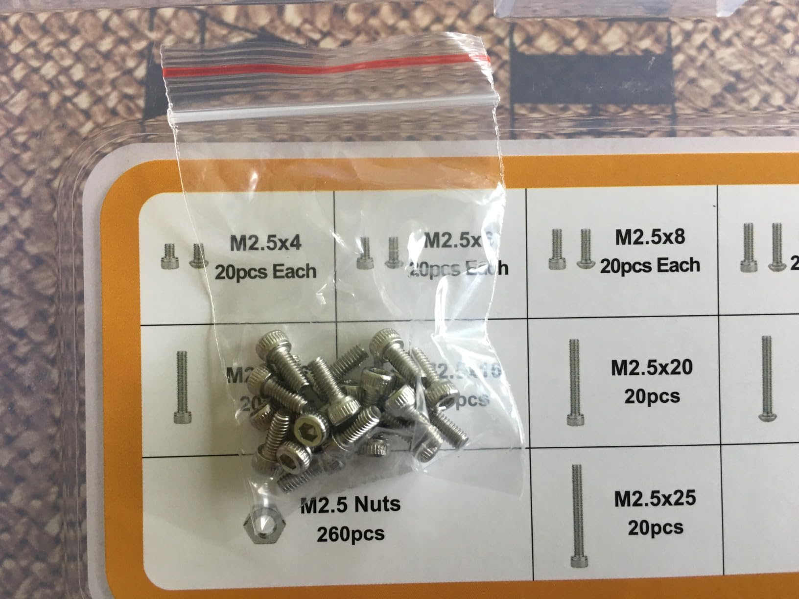 M3 Schrauben Set Edelstahl 304 - 60-teilig Mit Muttern & Scheiben